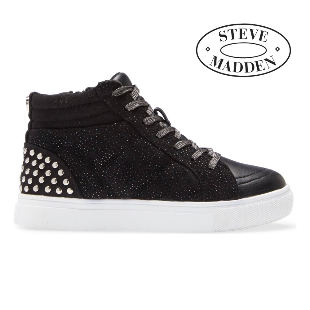 Girls' J-Quilted Studded Sneakers Black (youth)